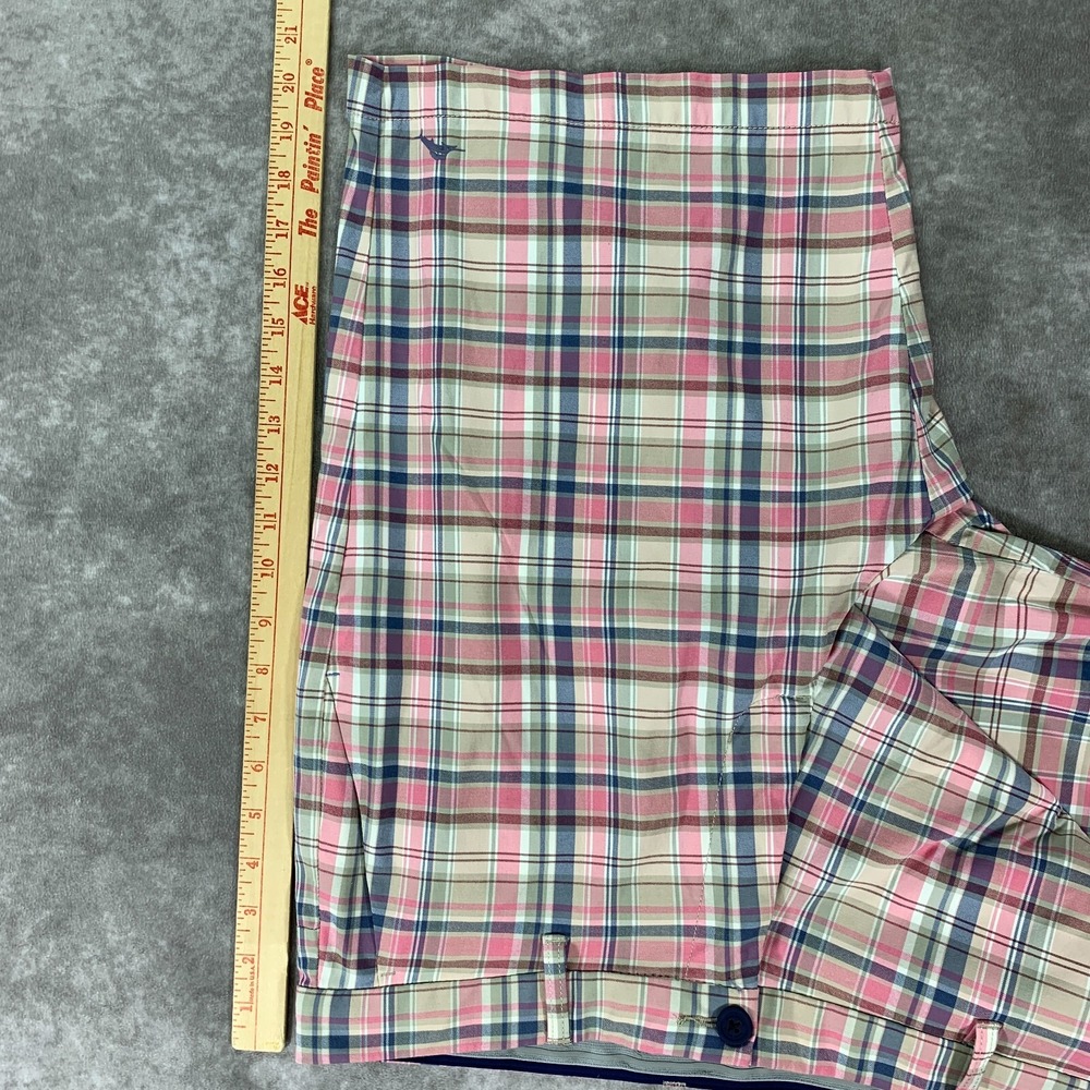 Tommy Bahama Seaside Driver Shorts Mens 36 Pink Plaid 10IN Preppy Resort Casual - Picture 8 of 10